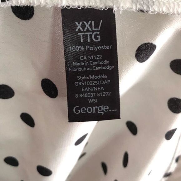 GEORGE Plus Size XXL White Crossover, Polka Dot Blouse - Picture 6 of 6
